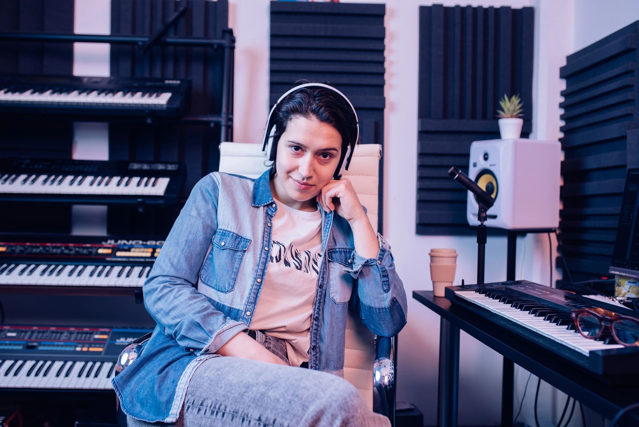 Portrait of a music producer in a studio