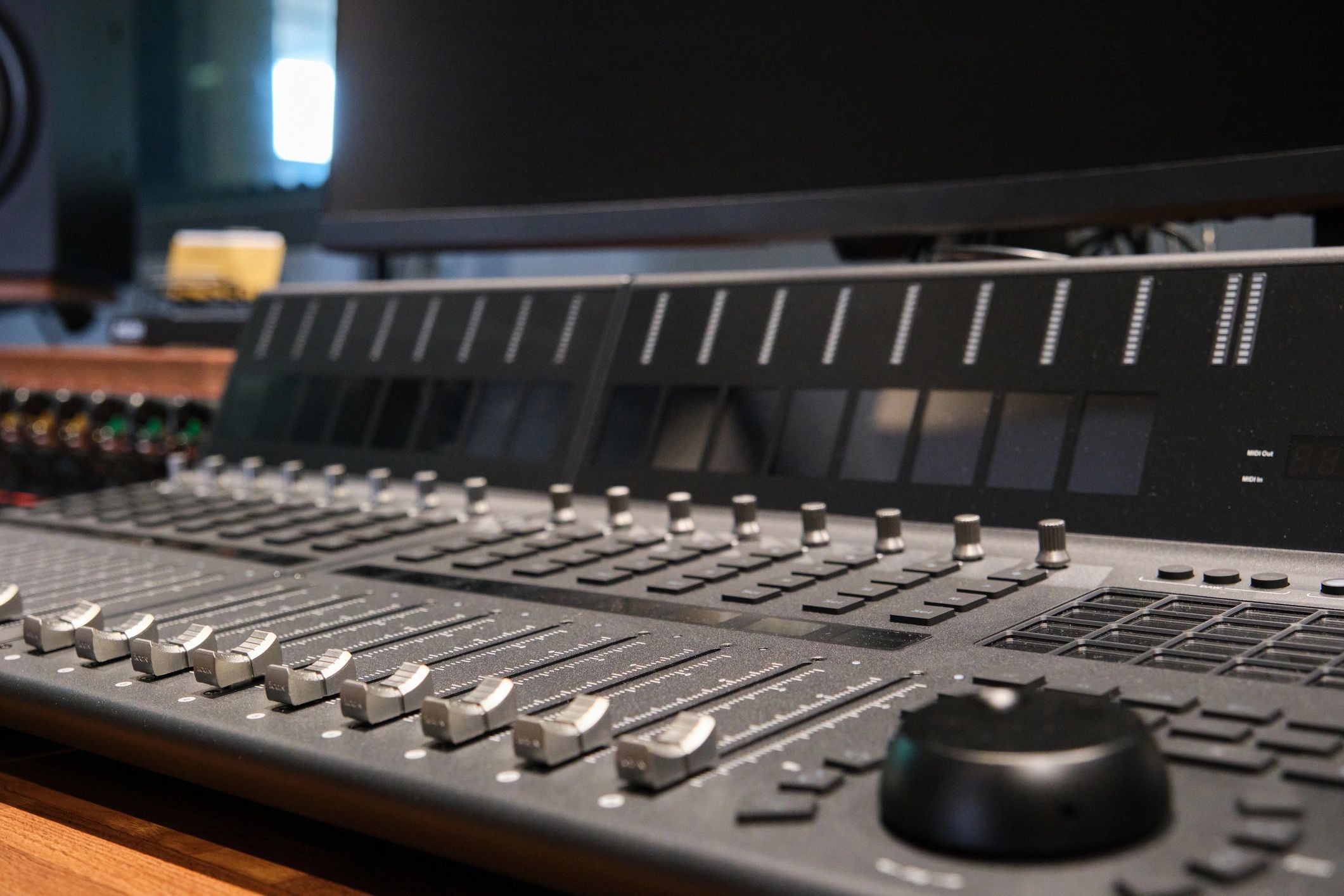 Professional sound mixer close-up